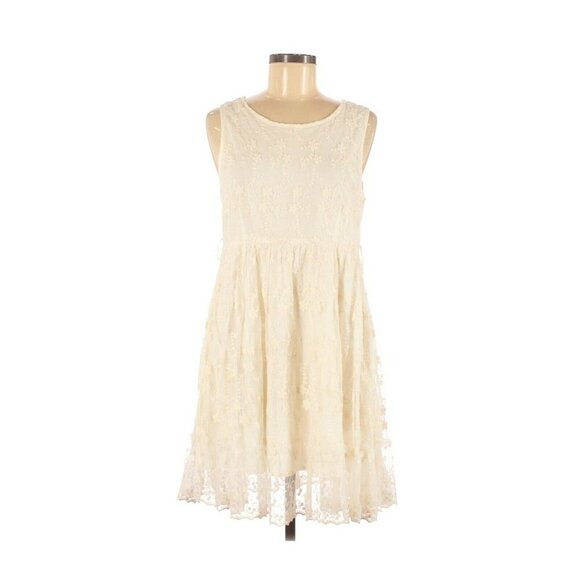Papillon Ivory Floral Embroidered Sleeveless Dress - Picture 1 of 2